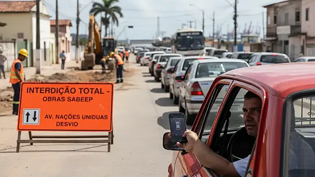 Trecho da Avenida Nações Unidas em São Vicente passará por obras estruturais da Sabesp.