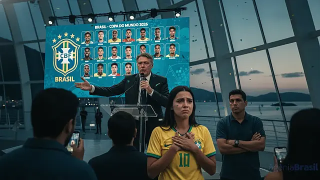 Carlo Ancelotti durante a convocação da Seleção Brasileira para a Copa do Mundo no Museu do Amanhã.