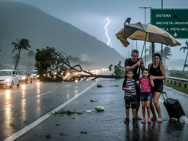 Alerta do Inmet: Chuvas intensas e ventos fortes atingem o litoral de SP neste domingo