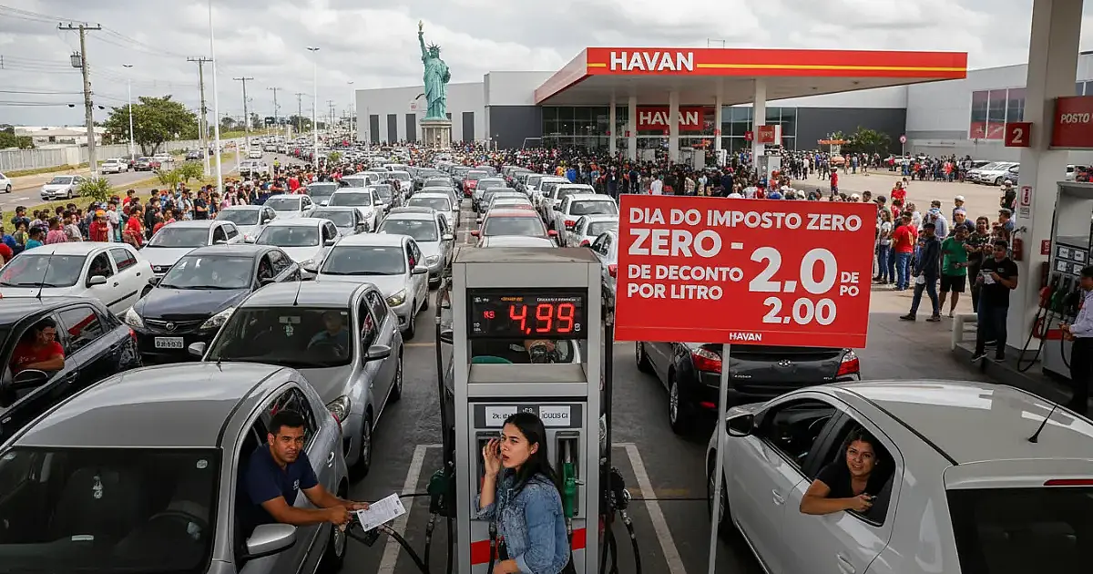 Gasolina com R$ 2 de desconto: Havan realiza Dia do Imposto Zero em 191 lojas nesta quarta-feira