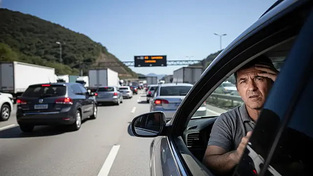 Trânsito carregado no Sistema Anchieta-Imigrantes exige paciência dos motoristas na manhã desta terça-feira.