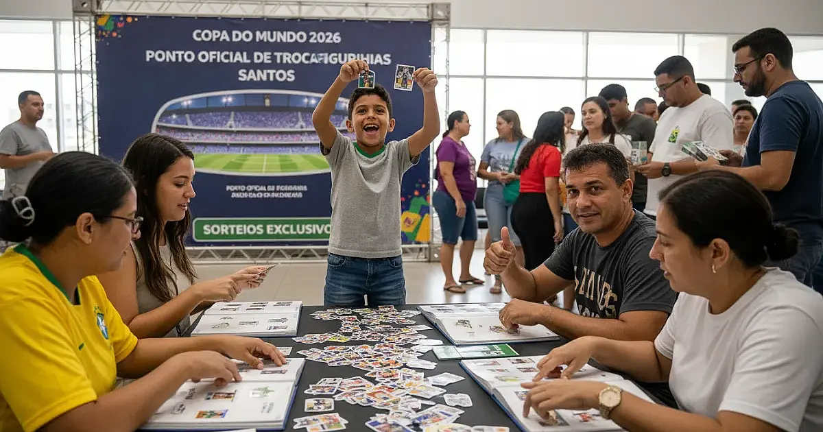 Copa 2026: Santos ganha ponto oficial para troca de figurinhas com sorteios exclusivos