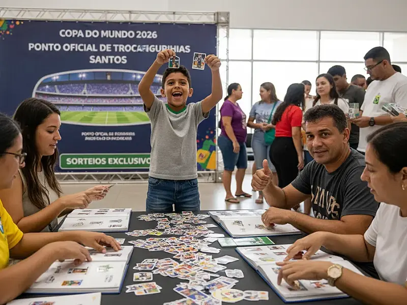 Copa 2026: Santos ganha ponto oficial para troca de figurinhas com sorteios exclusivos