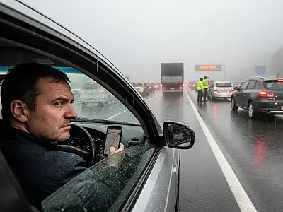 Visibilidade reduzida e pista molhada exigem atenção redobrada dos motoristas no Sistema Anchieta-Imigrantes.