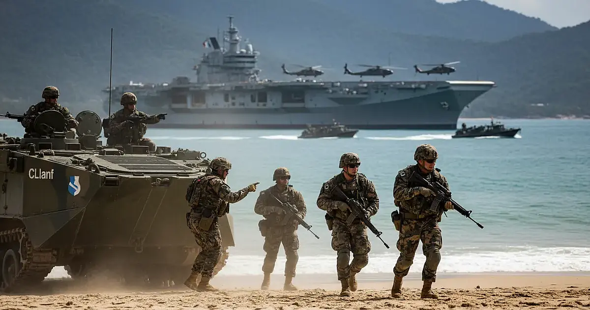 Marinhas do Brasil e da França demonstram poderio militar em treinamento estratégico no Rio