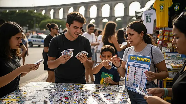 Colecionadores buscam completar o álbum da Copa 2026 em meio à febre que atinge o Rio de Janeiro.