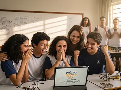 Alunos de São Sebastião celebram a conquista da vaga na final do prestigiado prêmio de inovação educacional.
