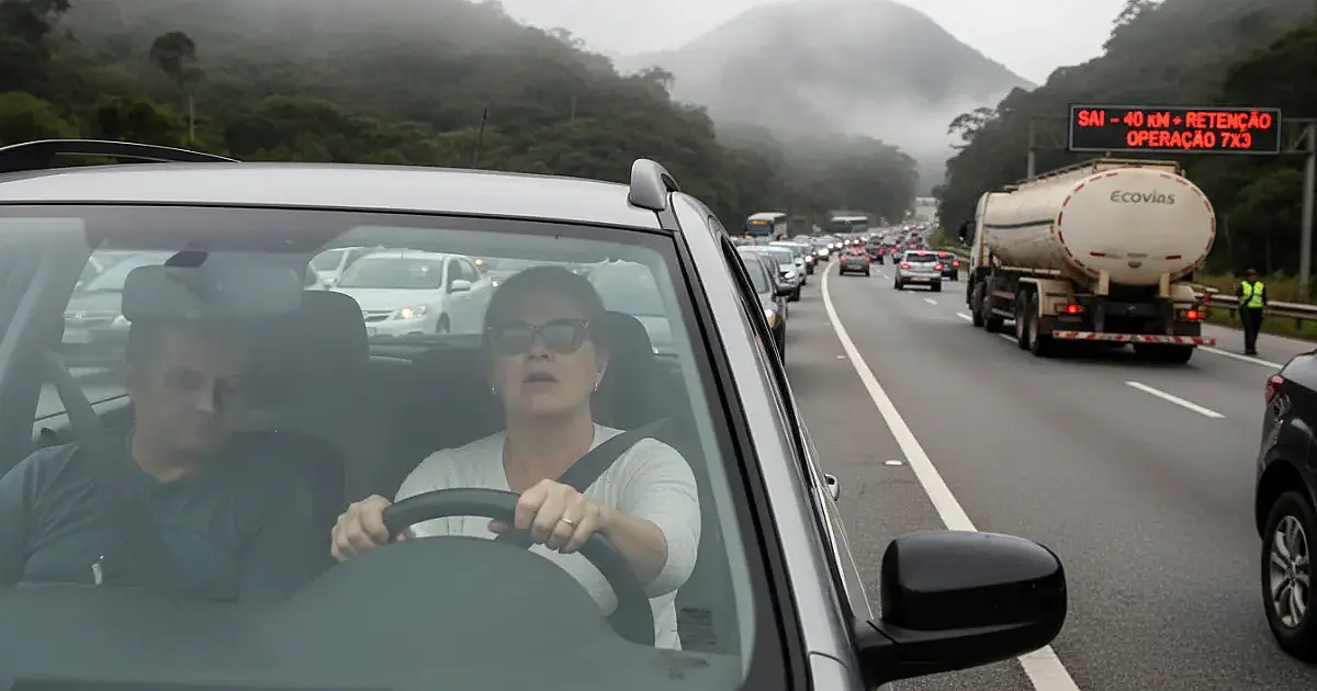 Feriado de 1º de maio: congestionamento para o Litoral de SP já supera 40 km de filas