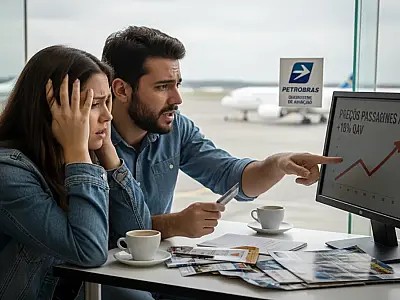 Aumento do combustível de aviação reflete a alta do petróleo Brent no mercado internacional devido a conflitos geopolíticos.