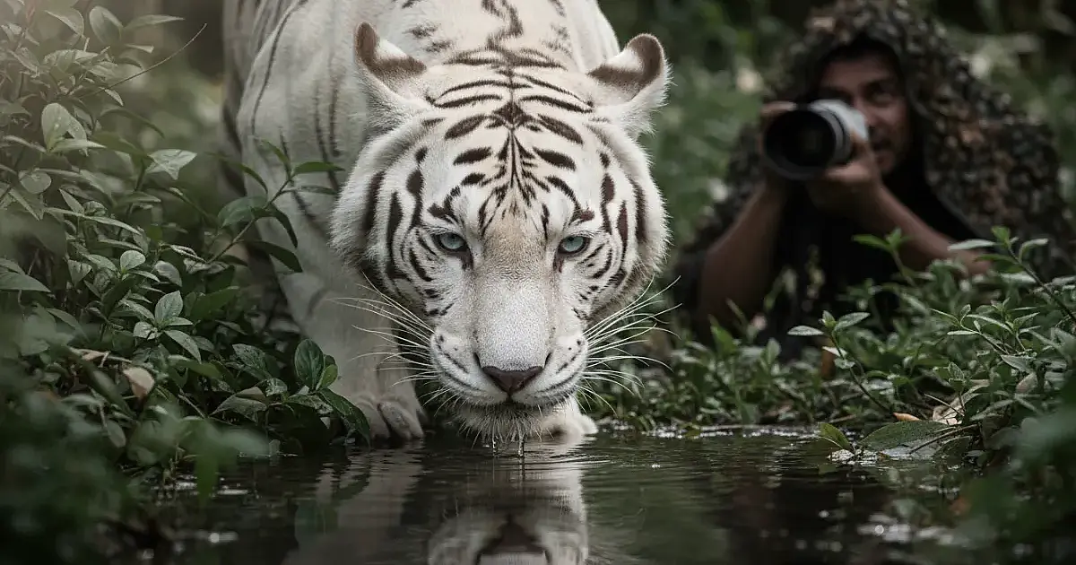 Tigre branco: a fascinante e rara mutação que desafia a natureza com sua beleza