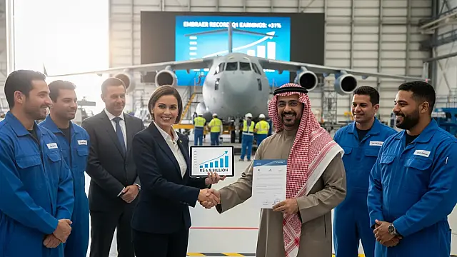 Aeronave C-390 Millennium da Embraer, peça chave no crescimento recorde de vendas da companhia.