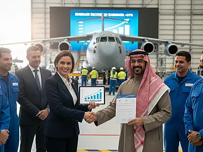 Aeronave C-390 Millennium da Embraer, peça chave no crescimento recorde de vendas da companhia.