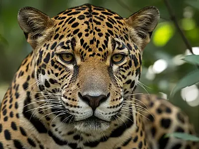 O olhar penetrante da onça-pintada revela a força e a confiança do maior felino das Américas. Foto: Giles Laurent / Wikimedia Commons