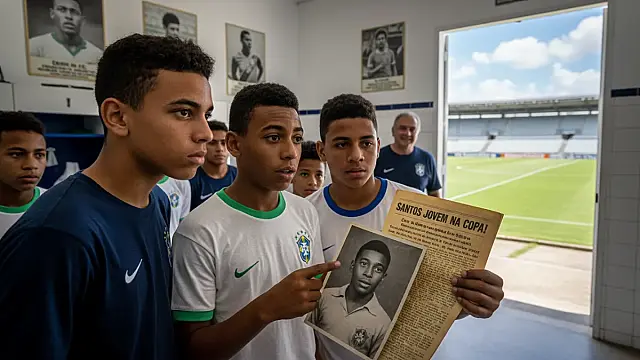 Vila Belmiro: o estádio que revelou Pelé e Edu, recordistas de precocidade em Mundiais.
