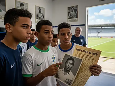 Vila Belmiro: o estádio que revelou Pelé e Edu, recordistas de precocidade em Mundiais.