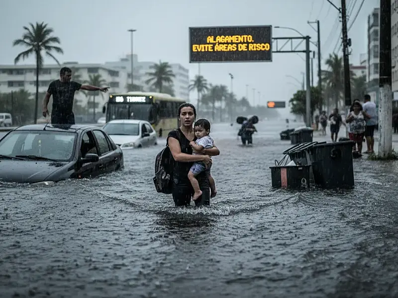 Litoral de SP em alerta máximo: frente fria traz risco de enchentes e caos no trânsito
