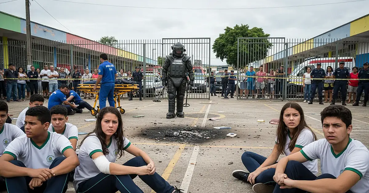 Explosão em escola de Belford Roxo deixa oito alunos feridos e mobiliza Esquadrão Antibomba
