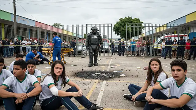 Equipes de segurança e resgate foram acionadas para o CIEP Lasar Segall após detonação de artefato no pátio.
