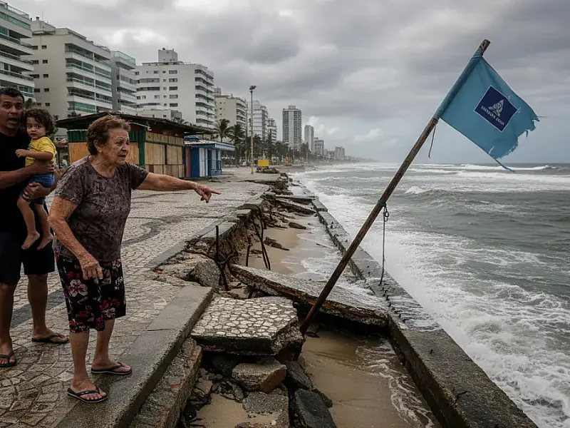 Guarujá sob ameaça: o avanço do mar que desafia o recorde mundial da Praia do Tombo