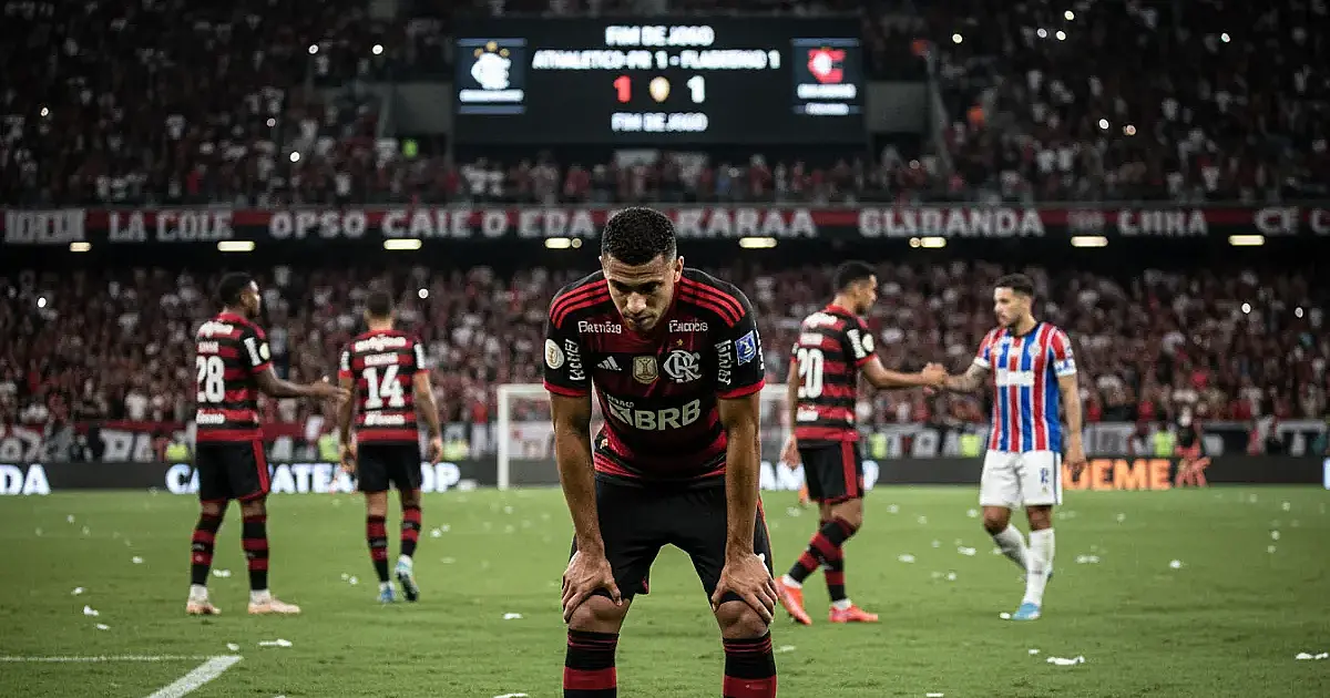 Flamengo empata com Athletico-PR e dá fôlego ao Palmeiras na liderança do Brasileirão