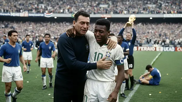 Pelé é o único atleta na história do futebol masculino a ter conquistado três títulos mundiais pela FIFA.