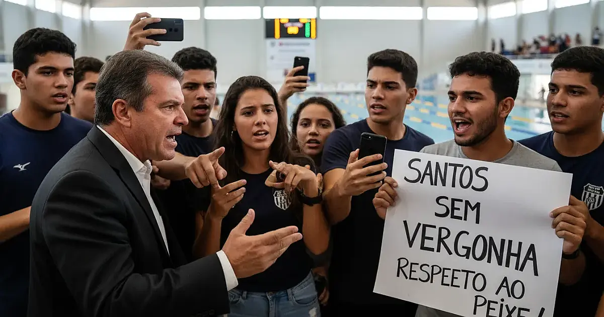 Tensão no Santos: Marcelo Teixeira discute com estudantes após protestos na Unisanta