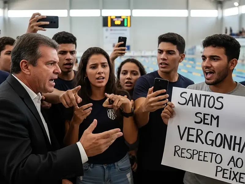 Tensão no Santos: Marcelo Teixeira discute com estudantes após protestos na Unisanta