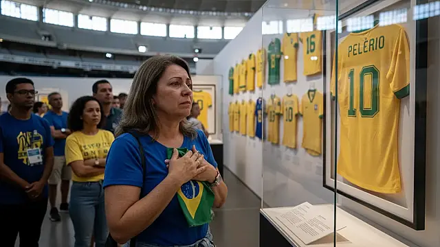Camisa usada por Pelé na final da Copa de 1970 retorna ao acervo permanente do Museu do Futebol.