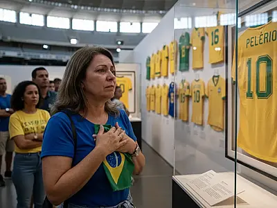 Camisa usada por Pelé na final da Copa de 1970 retorna ao acervo permanente do Museu do Futebol.