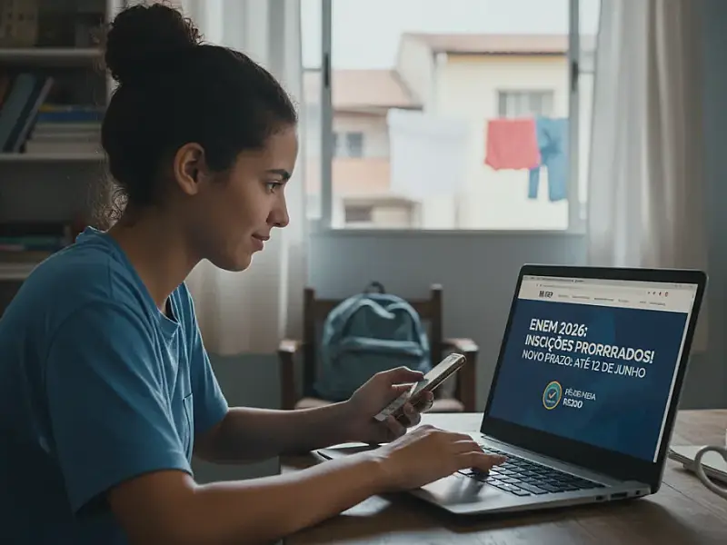 Enem 2026: Inscrições são prorrogadas e candidatos ganham mais uma semana de prazo