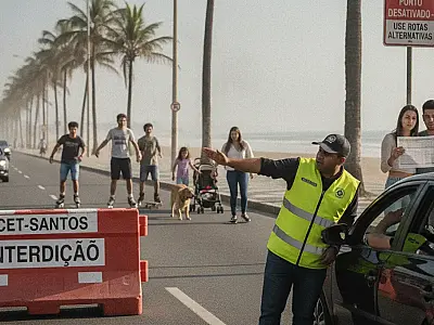 Avenidas da orla de Santos serão ocupadas por lazer e esporte neste domingo. Foto: Divulgação/PMS