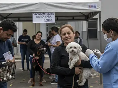 Vacinação antirrábica acontece todas as quartas-feiras no CCZV em Santos.
