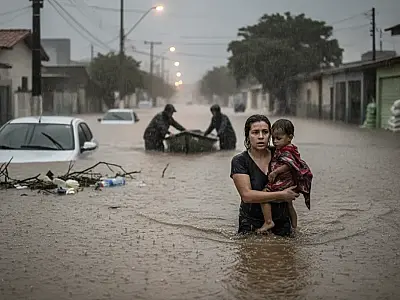 Nuvens carregadas indicam a chegada de frentes frias intensificadas pelo El Niño em diversas regiões do Brasil.
