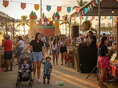 Festa Junina da FeirArte na Aparecida atrai famílias e turistas com gastronomia típica e música.