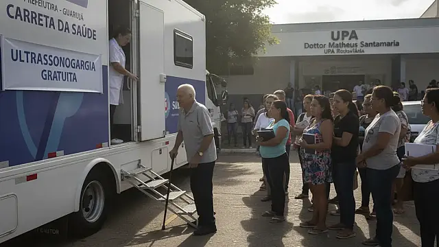 Carreta da Saúde em Guarujá oferece estrutura moderna para exames de imagem gratuitos.