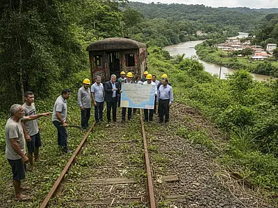 Trilhos históricos na Baixada Santista que podem integrar a nova rota turística estadual.
