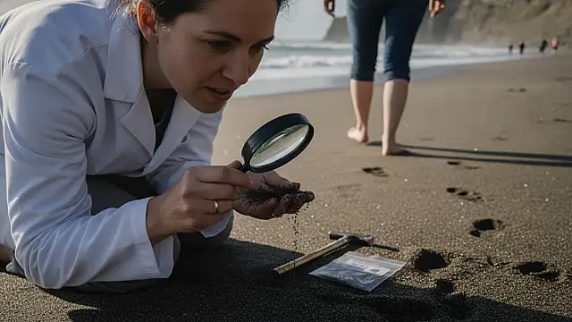 A variação de cores na areia da praia é determinada pela composição mineral e biológica da região.