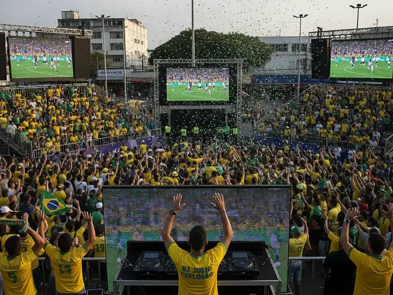 Guarujá cria 'Fan Zone' na Praça 14 Bis com telões e DJ para jogo do Brasil