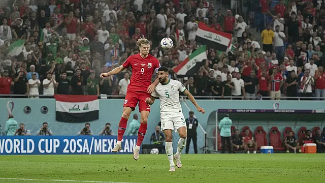 Haaland comanda o ataque norueguês contra a defesa do Iraque na Copa do Mundo 2026.