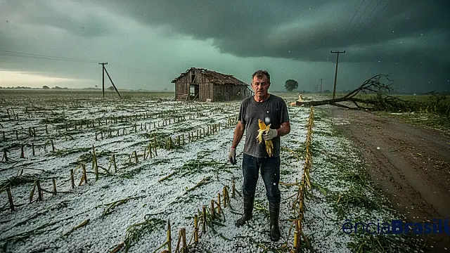 Instabilidade climática traz riscos de temporais e granizo para os estados da região Sul nesta segunda-feira.