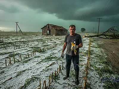 Instabilidade climática traz riscos de temporais e granizo para os estados da região Sul nesta segunda-feira.