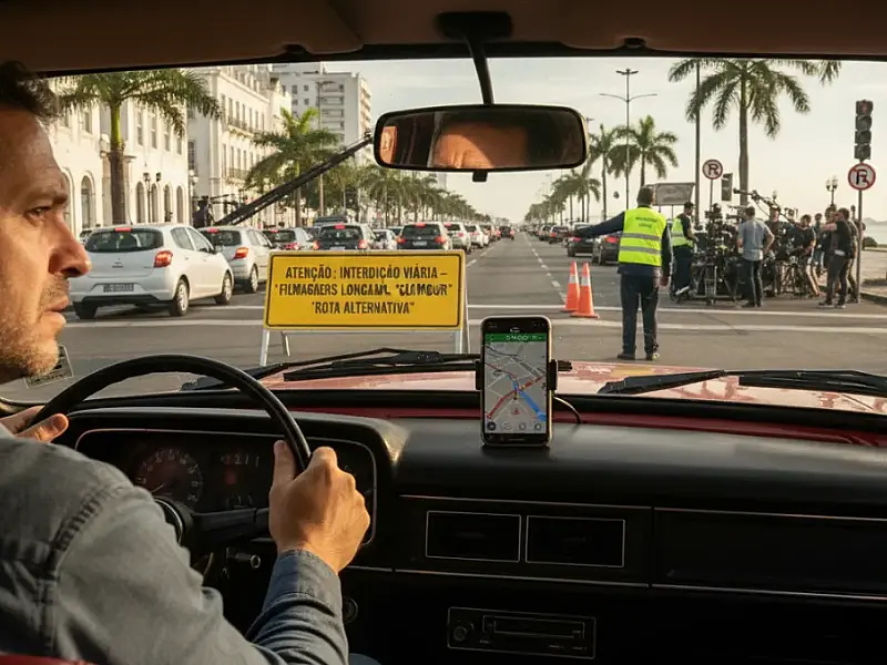 Filmagens de longa com Marjorie Estiano e Rômulo Estrela alteram trânsito em Santos