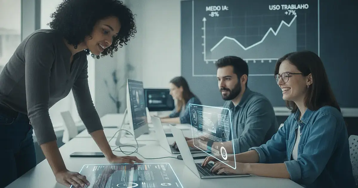 Inteligência Artificial: Medo de demissão recua enquanto tecnologia ganha espaço no trabalho