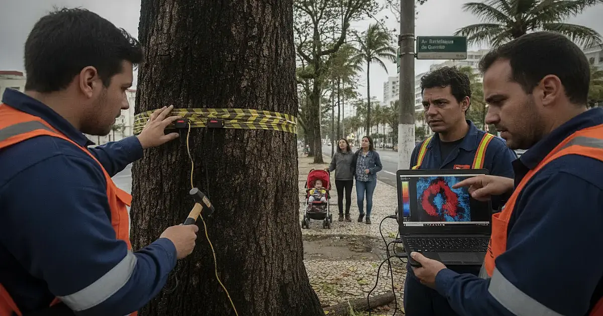 Guarujá utiliza tecnologia de tomografia para 'ler' árvores e prevenir acidentes