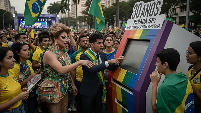 A multidão coloriu a Avenida Paulista em um manifesto por visibilidade e democracia durante a 30ª edição do evento.