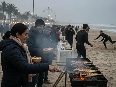 Orla de Guarujá recebe programação especial para atrair turistas durante a temporada de inverno.