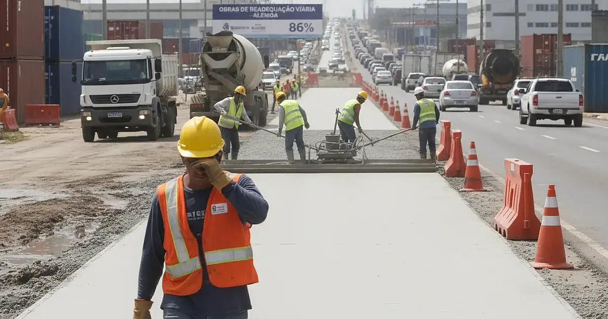 Mobilidade em Santos: Obras na Alemoa chegam a 86% e prometem destravar fluxo de 14 mil veículos