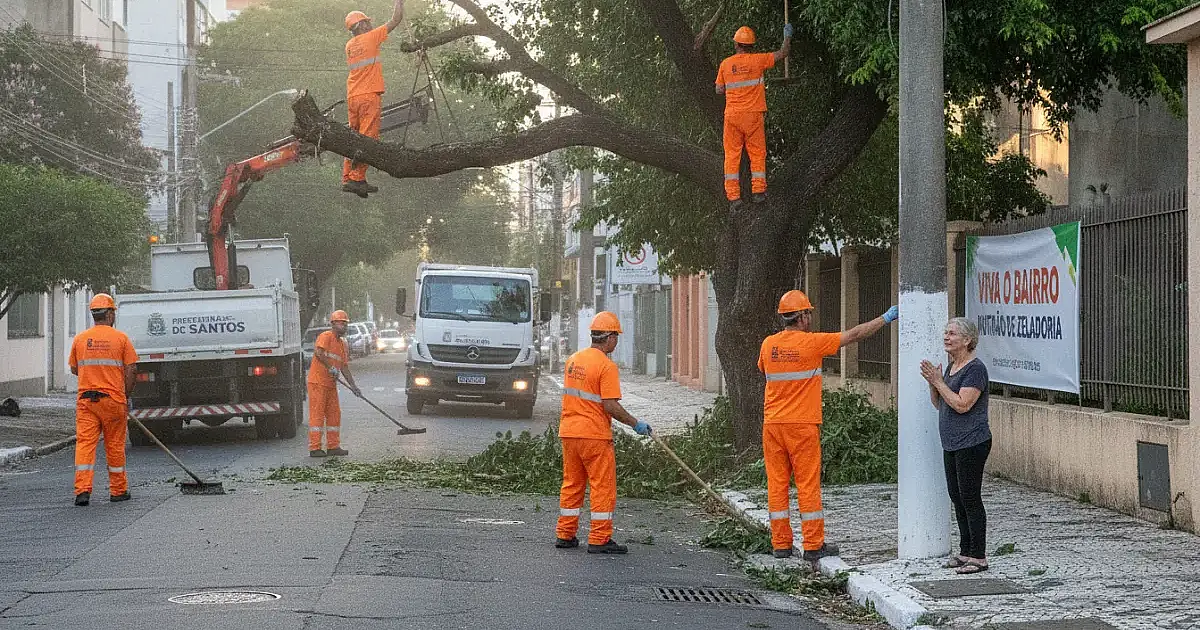 Santos amplia manutenção urbana com nova fase do mutirão Viva o Bairro em cinco regiões