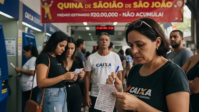 Apostas para a Quina de São João podem ser feitas em lotéricas ou pela internet.