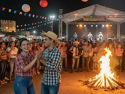 O Arraiá Caiçara de Bertioga atrai turistas e moradores com fogueira tradicional e muita música gratuita.